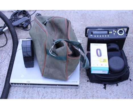 AN ASSORTMENT OF ITEMS TO INCLUDE CAMERAS, A CAMCORDER AND A DVD PLAYER ETC