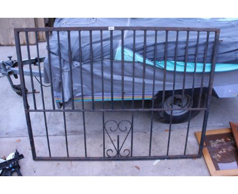 A HEAVY WROUGHT IRON GARDEN GATE