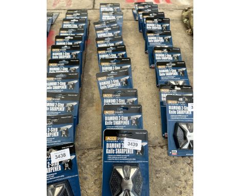 TWELVE NEW AND PACKAGED ACCUSHARP DIAMOND 2 STEP KNIFE SHARPENERS