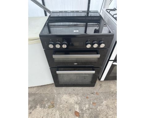 A BEKO FREESTANDING COOKER WITH DOUBLE OVEN, GRILL AND CERAMIC HOB