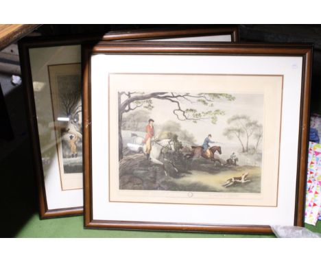A SET OF FOUR LARGE SAMUEL HOWITT HUNTING PRINTS, 66CM X 56CM