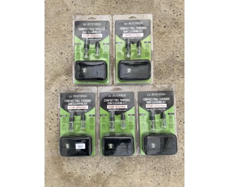 FIVE NEW AND PACKAGED BREAKTHROUGH COMPACT PULL THROUGH GUN CLEANING KITS
