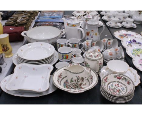 A ROYAL NORFOLK CERAMIC COFFEE SET TO INCLUDE COFFEE POT, CREAM JUG, SUGAR BOWL AND CUPS, A CHINA COFFEE SET TO INCLUDE A COF