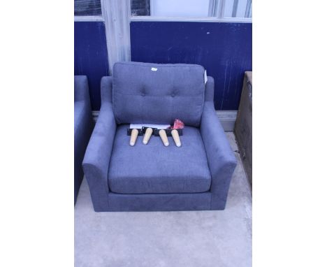 AN OLTEN ONE SEATER CHARCOAL SOFA (RRP £371)
