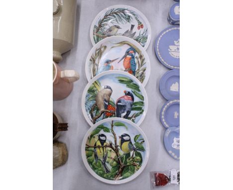 FOUR GOEBEL CABINET PLATES WITH BIRD DESIGNS