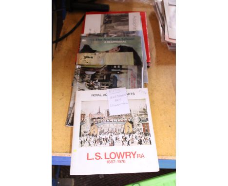 A SMALL COLLECTION OF NORTHERN ART BOOKS AND MAGAZINES TO INCLUDE L S LOWRY