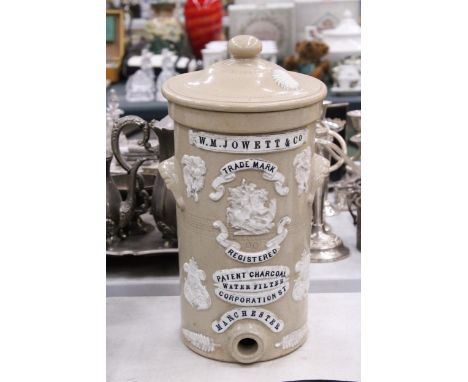 A CERAMIC GLAZED W.M. JOWETTS MANCHESTER WATER FILTER