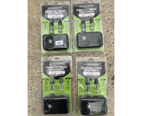 FOUR NEW AND PACKAGED BREAKTHROUGH COMPACT PULL THROUGH GUN CLEANING KITS