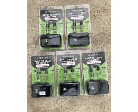 FIVE NEW AND PACKAGED BREAKTHROUGH COMPACT PULL THROUGH GUN CLEANING KITS