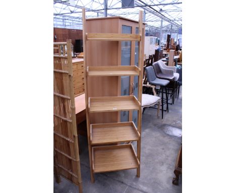 A FIVE TIER LADDER SHELF DISPLAY NIT, 24" WIDE