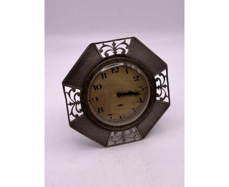 A 925 SILVER TABLE CLOCK, SWISS MADE