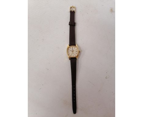 A LADIES VINTAGE OMEGA DE VILLE QUARTZ WRIST WATCH