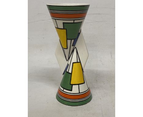 A WEDGWOOD LIMITED EDITION CLARICE CLIFF "CIRCLES &amp; SQUARES" YO-YO VASE