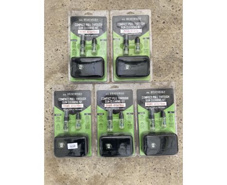 FIVE NEW AND PACKAGED BREAKTHROUGH COMPACT PULL THROUGH GUN CLEANING KITS