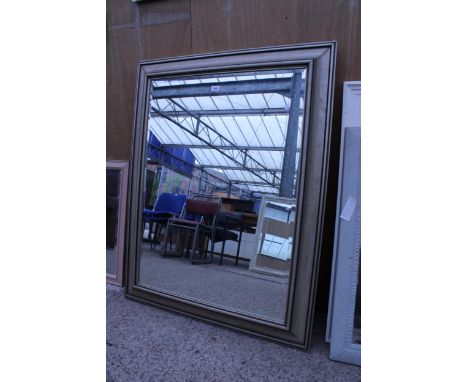 A RICHMOND MIRRORS TASMANIA SILVER WALL MIRROR, 48" X 38"