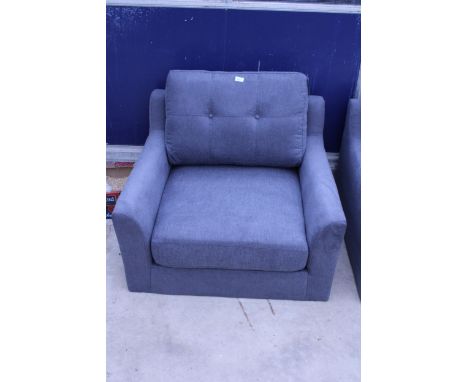 AN OLTEN ONE SEATER-CHARCOAL SOFA (RRP £371)