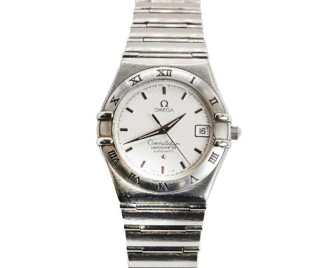 A gentlemen's stainless steel Omega Constellation Chronometer bracelet watch,  with a 35mm case, second dial, raised batons a
