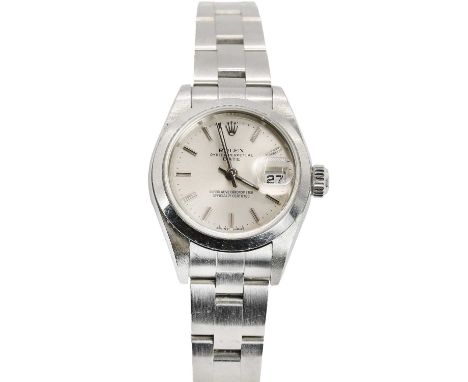 A ladies' stainless steel Rolex Oyster Perpetual Date automatic bracelet watch, c.2003,  ref. 79160, with a 26mm diameter cas