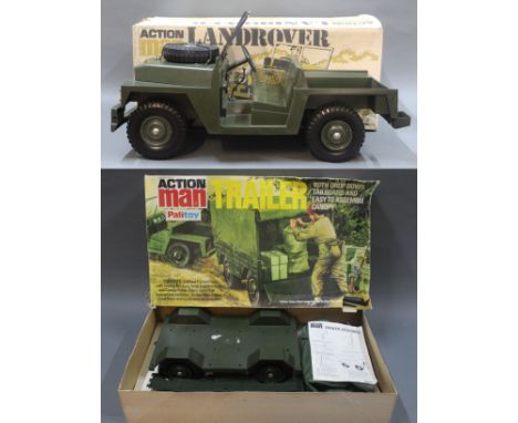 A 1970's Palitoy Action Man Land Rover and a Palitoy Action Man trailer (No. 34718), both with boxes