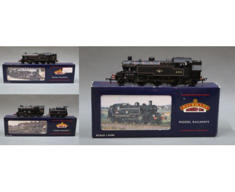 A group of three boxed Bachmann Branch-line 1:76 scale locomotives and tenders: A British Railways Ivatt class 4 2-6-0 locomo