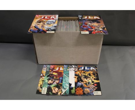 A box of Marvel and DC comics, Justice League America,  Green Lantern, Four v Ego, Captain Marvel, Green Arrow, Impulse &amp;