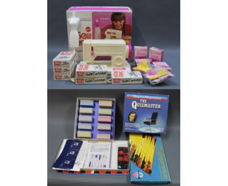 A 1970's Mattel Barbie Sew Magic Fashion set (No. 8670) &amp; a 1980's Magnus Magnusson "The Quiz Master" game and a backgamm