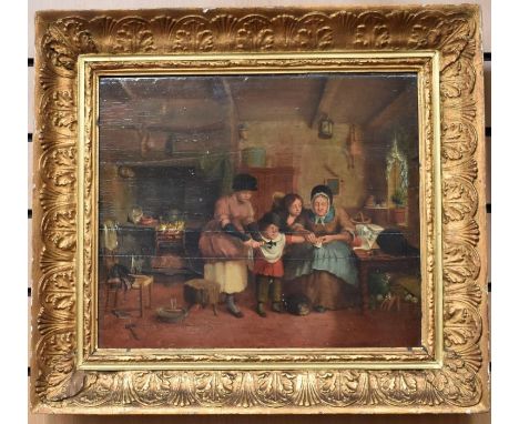 After Sir David Wilkie R.A. (British 1785-1851 Oil on panel of the Cut Finger 