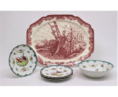 Large Spode meat plate along with Chelsea bowls and plate.