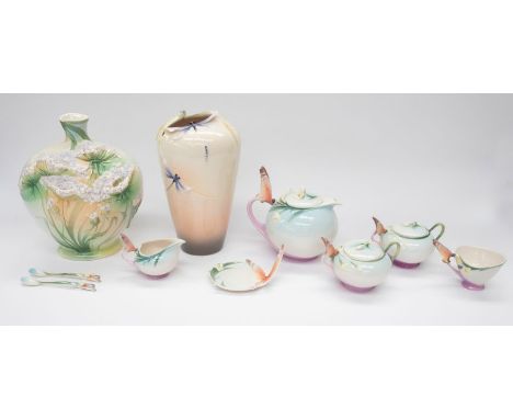 A collection of Franz boxed porcelain items, i.e. dragonfly and butterfly, vases, spoons, cups, saucers etc.