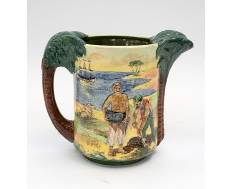 Royal Doulton Treasure Island jug, edition 168/600, with single handle and enclosed spouted neck, designed by Charles Noke an