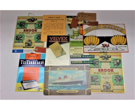 Advertising Signs: A large collection of original sample advert signs, made of metal and designed by the Metal Box (Hudson Sc