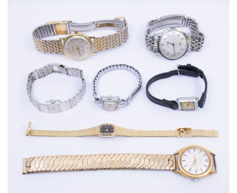 A collection of ladies and gents vintage wristwatches to include gents gold plated 22 jewels Poljot watch (strap detached) a 
