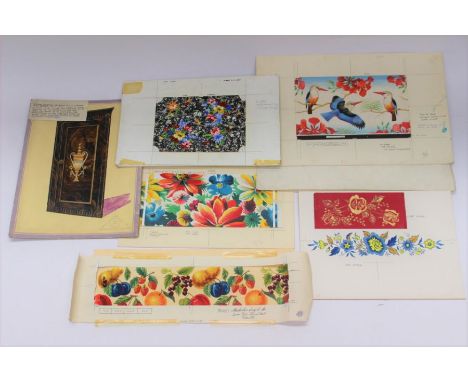 Advertising Artwork and Designs:A collection of original sample artworks and designs for sides and tops of tins by the Metal 