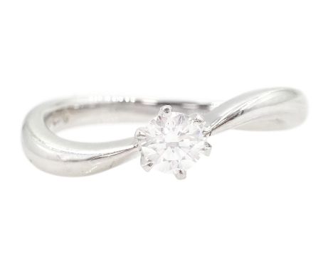 Platinum single stone round brilliant cut diamond ring, stamped Pt900, diamond approx 0.25 caratCondition Report:Approx 4.4gm