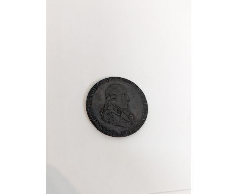 Token - Washington Grate half penny, dated 1795, depicting a portrait of George Washington, right, having three buttons, ./.,