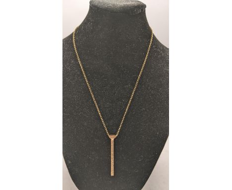 A yellow metal drop pendant on a 9ct gold necklace 7.6gLocation: 