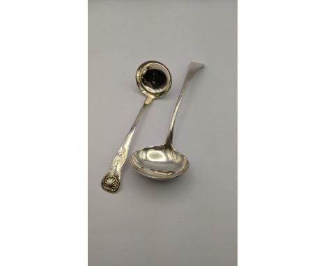 A Scottish silver Kings pattern ladle and an English silver Old English pattern ladle, 69.3gLocation: 