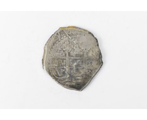Wreck coins - HMS Association - Colonial Cob Coinage - Peru - Charles II (1665 -1700), 8 Reales, Lima Mint, dated 1689, Money