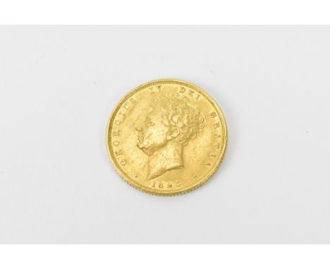 United Kingdom -  George IV (1820-1830), Sovereign, dated 1825, 'bare head' portrait of King George IV, left, ./. , crowned s