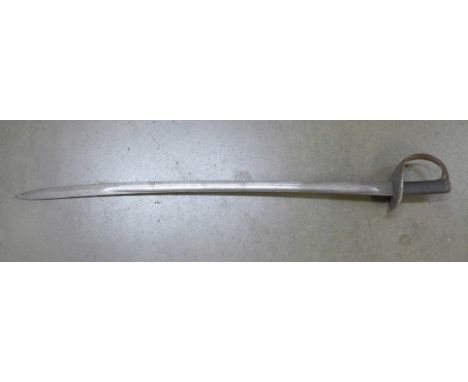 A British cavalry sword, BR4 stamp and War Department broad arrow mark 