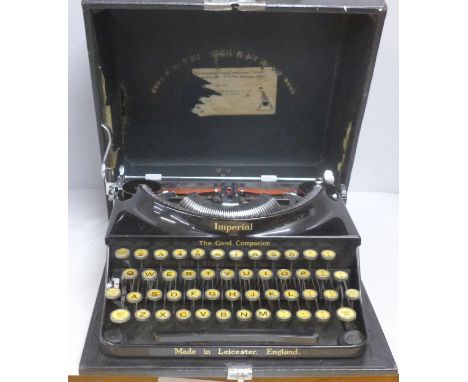 A cased Imperial typewriter 