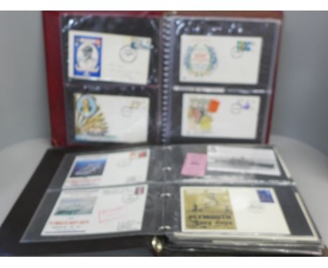 A collection of first day covers in two albums, one Navy related and the other containing assorted first day covers 