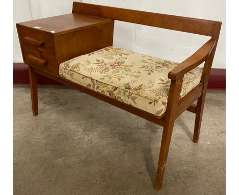 A Chippy Heath teak telephone seat 
