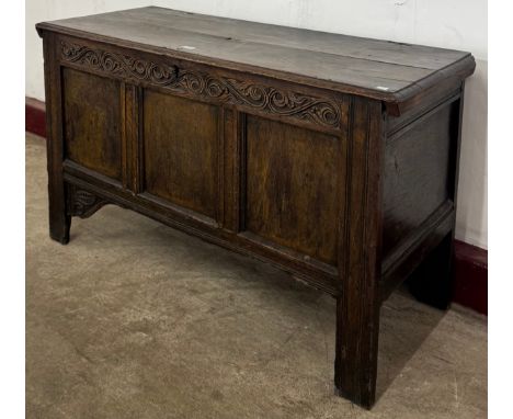 A William III carved oak coffer 