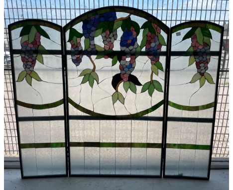 A stained glass folding screen 