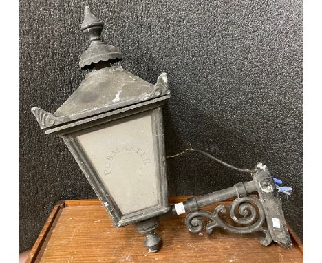 A Victorian style cast metal street lantern 