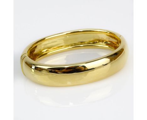 Cartier 18 Karat Yellow Gold Nouvelle Vague Dome Bangle Bracelet with Certificate and Box. Signed, hallmarked, dated 1994 and