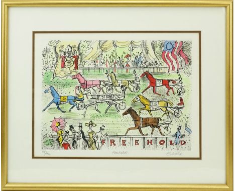 Charles Cobelle, French  (1902-1998) "Free Hold" Color Lithograph. Signed and numbered 34/400 in pencil, title lower. Good co