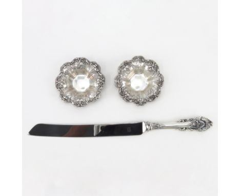 Grouping of Three (3) Sterling Silver Tableware. Includes a pair of Reed & Barton "Francis I" nut dishes along with a Sheffie