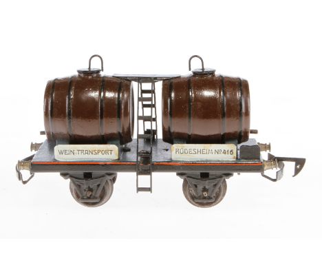 Märklin Weinwagen 1940 K, Spur 0, HL, mit automat. Kupplung, LS tw ausgeb., gealterter Lack, L 16,5, sonst noch Z 2-3
